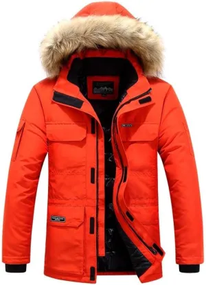 Ymosrh Men's Winter Down Jackets Coat Hooded Warm Puffer Jacket Waterproof Thicken Insulated Windproof Ski Jacket, M-6XL