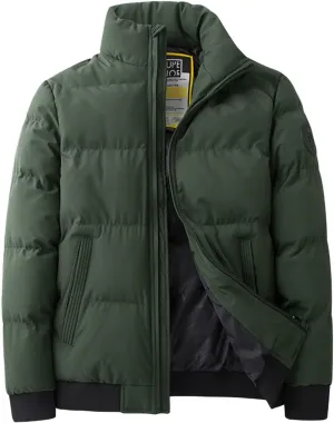 Ymosrh Men's Winter Jacket Puffer Down Alternative Jacket Insulated Lightweight Windbreaker Quilted Coat Jackets, XXL-7XL
