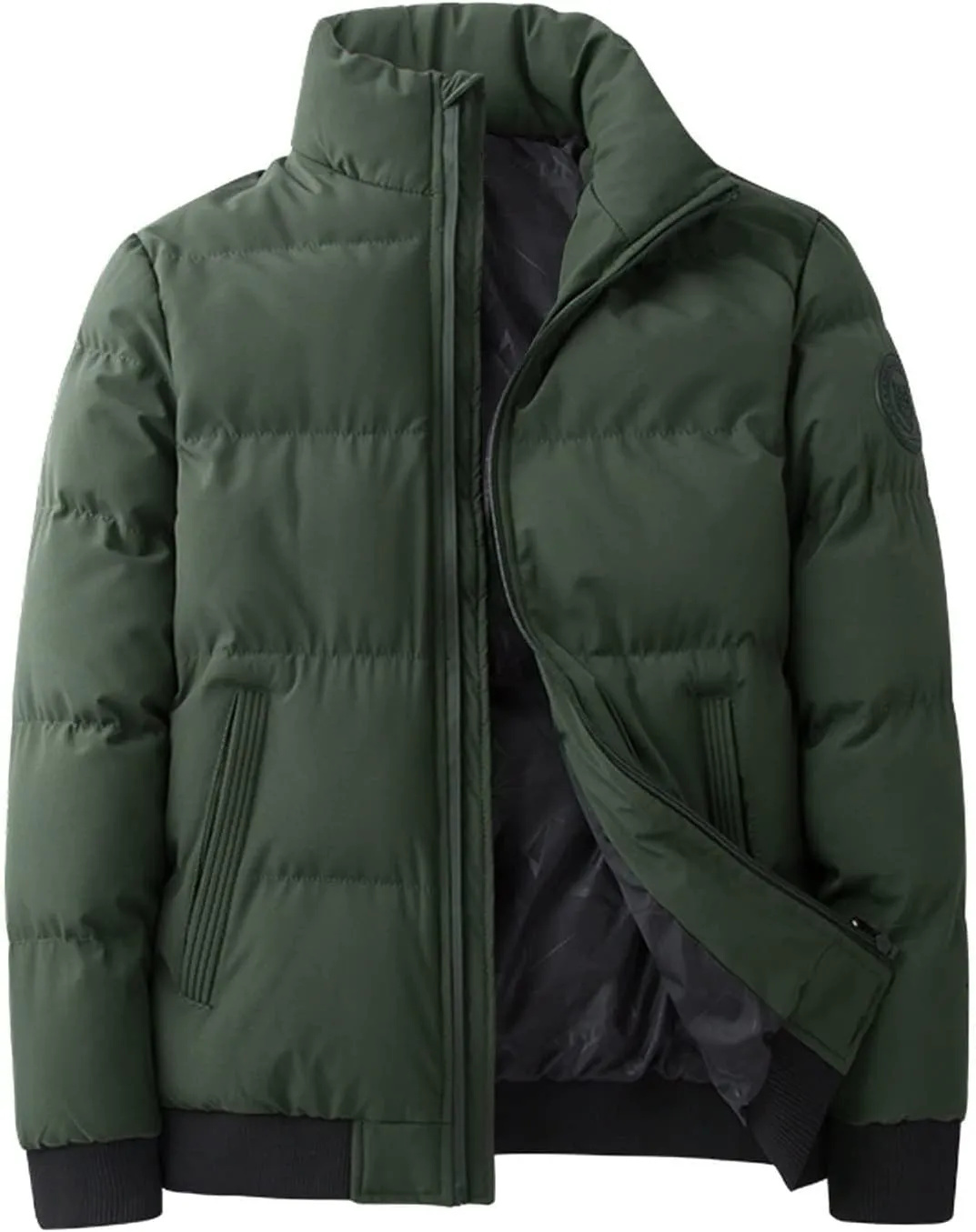 Ymosrh Men's Winter Jacket Puffer Down Alternative Jacket Insulated Lightweight Windbreaker Quilted Coat Jackets, XXL-7XL
