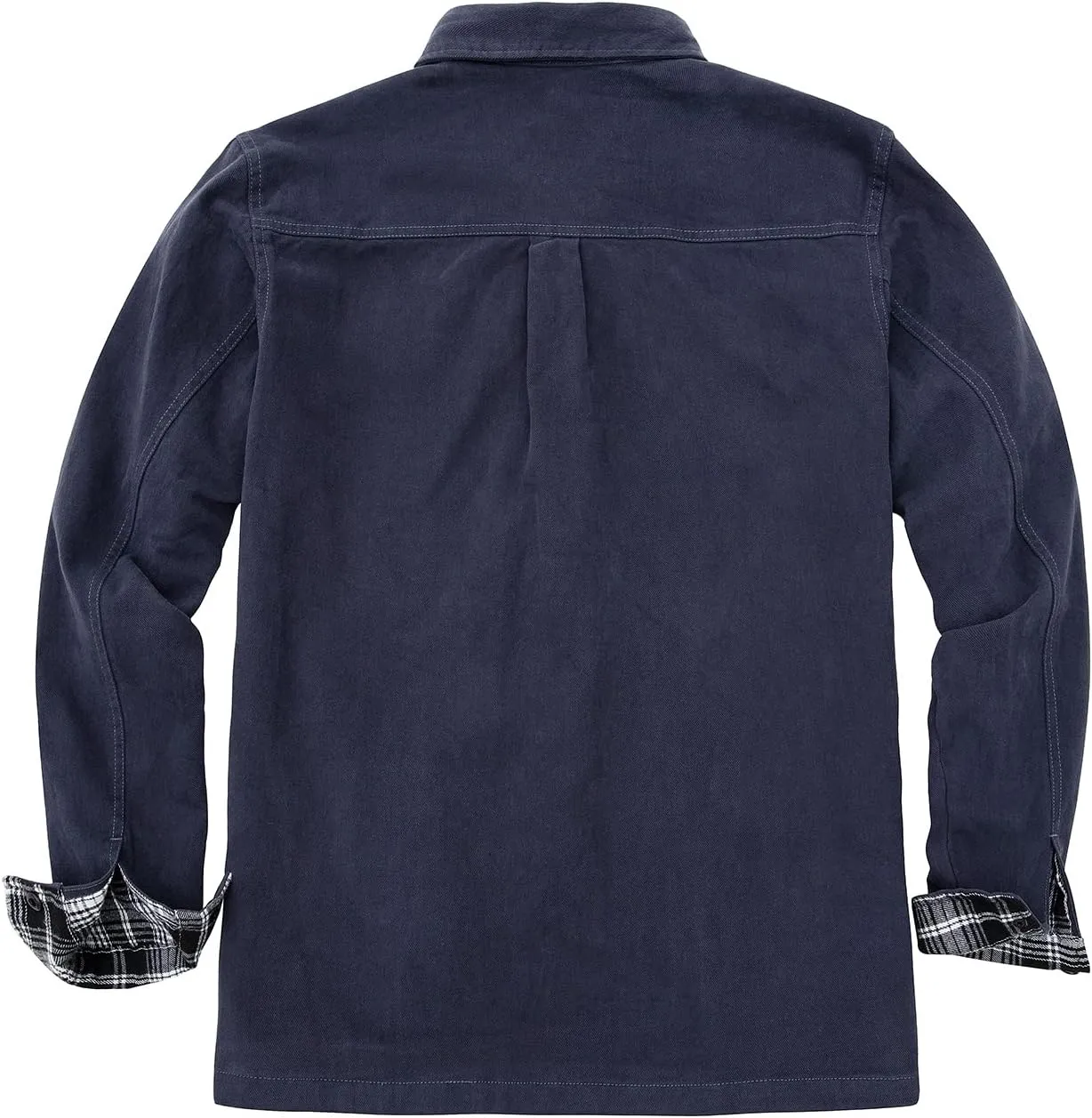 ZENTHACE Men's Heavy Washed Rugged Cotton Shirt Jac Outdoorsy Utility Jacket(Full Flannel Lined)